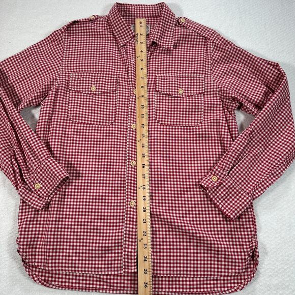 Current/Elliott The Perfect Shirt Long Sleeve Women's Size 3/Large Red Gingham - Picture 7 of 11